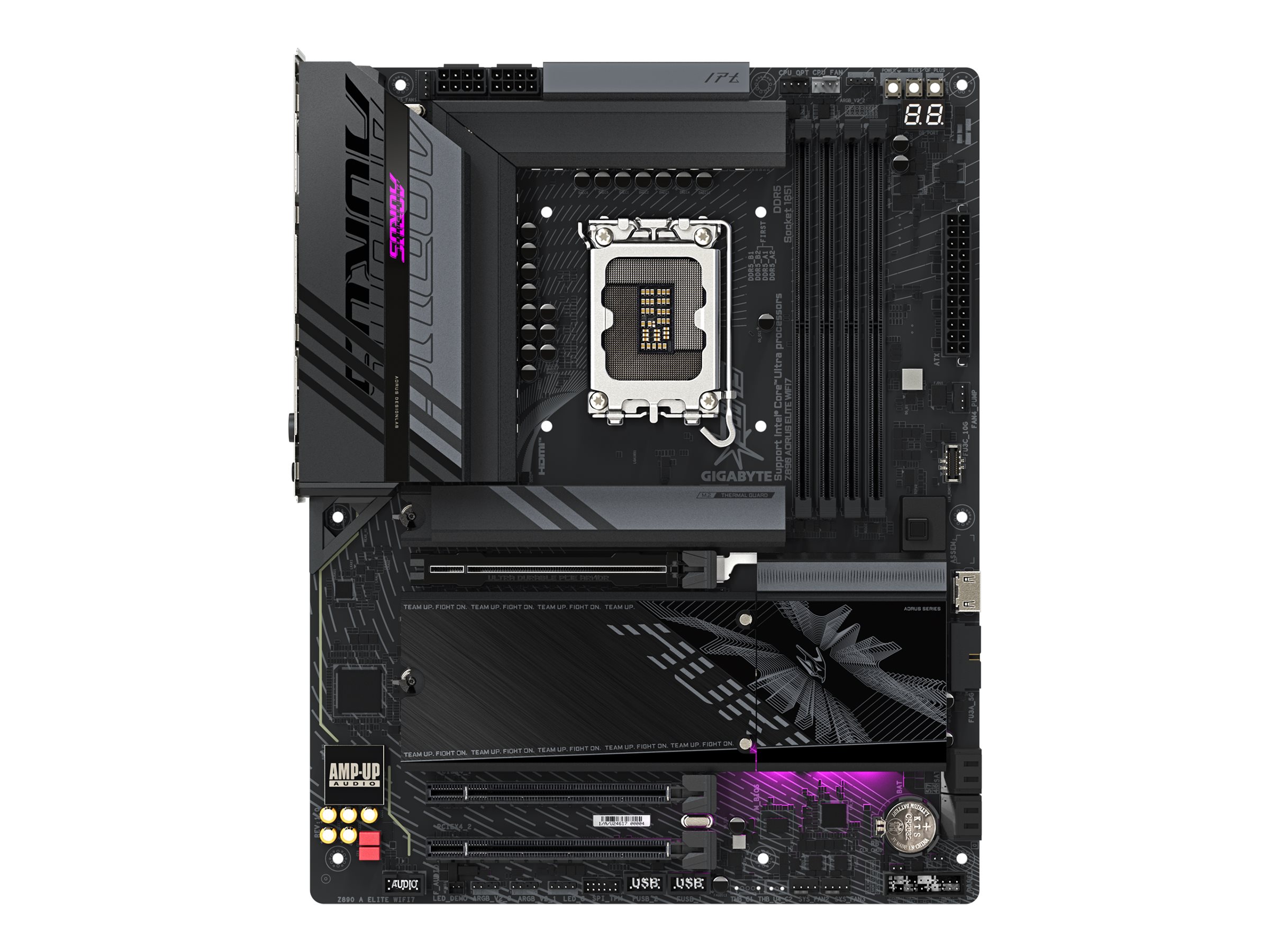 Gigabyte Z890 A ELITE WIFI7 - Processor family Intel - Processor socket LGA1851 - DDR5 - Supported hard disk drive interfaces M.2, SATA - Number of SATA connectors 4