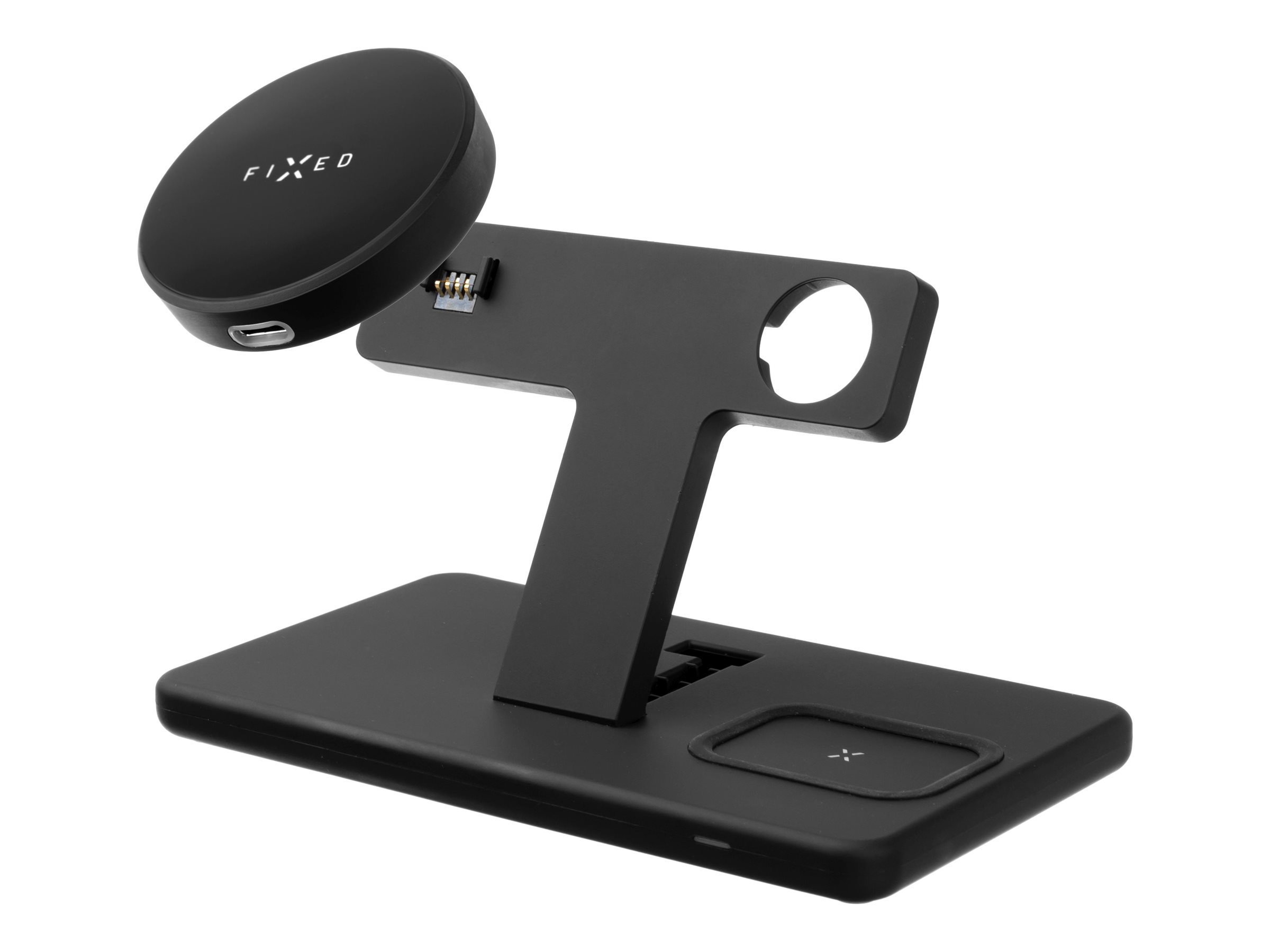Fixed - MagPowerstation 3-in-1 wireless charging stand with MagSafe mount support - FIXMPOS-BK - Black