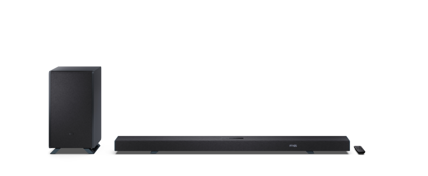 Sharp - 5.1.2 Dolby Atmos/DTS:X Soundbar with Wireless Subwoofer - HT-SBW55121(BK) - Bluetooth