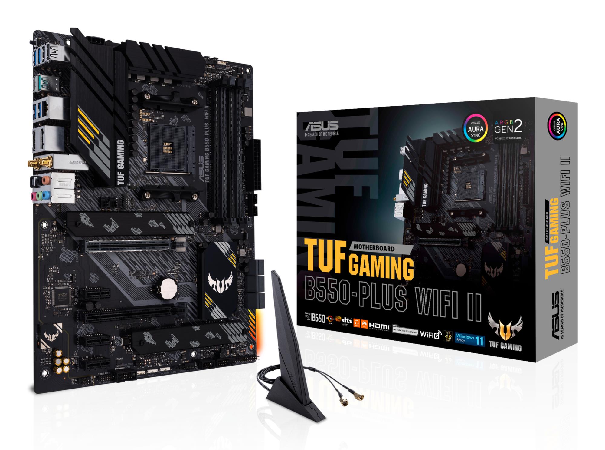 Mainboard|ASUS|AMD B550|SAM4|ATX|Memory DDR4|Memory slots 4|1xPCI-Express 3.0 1x|1xPCI-Express 3.0 4x|1xPCI-Express 4.0 16x|2xM.2|1xHDMI|1xDisplayPort|2xAudio-In|3xAudio-Out|2xUSB 2.0|1xUSB type C|5xUSB 3.2|1xOptical S/PDIF|1xRJ45|TUFGAMB550-PLUSWIFIII