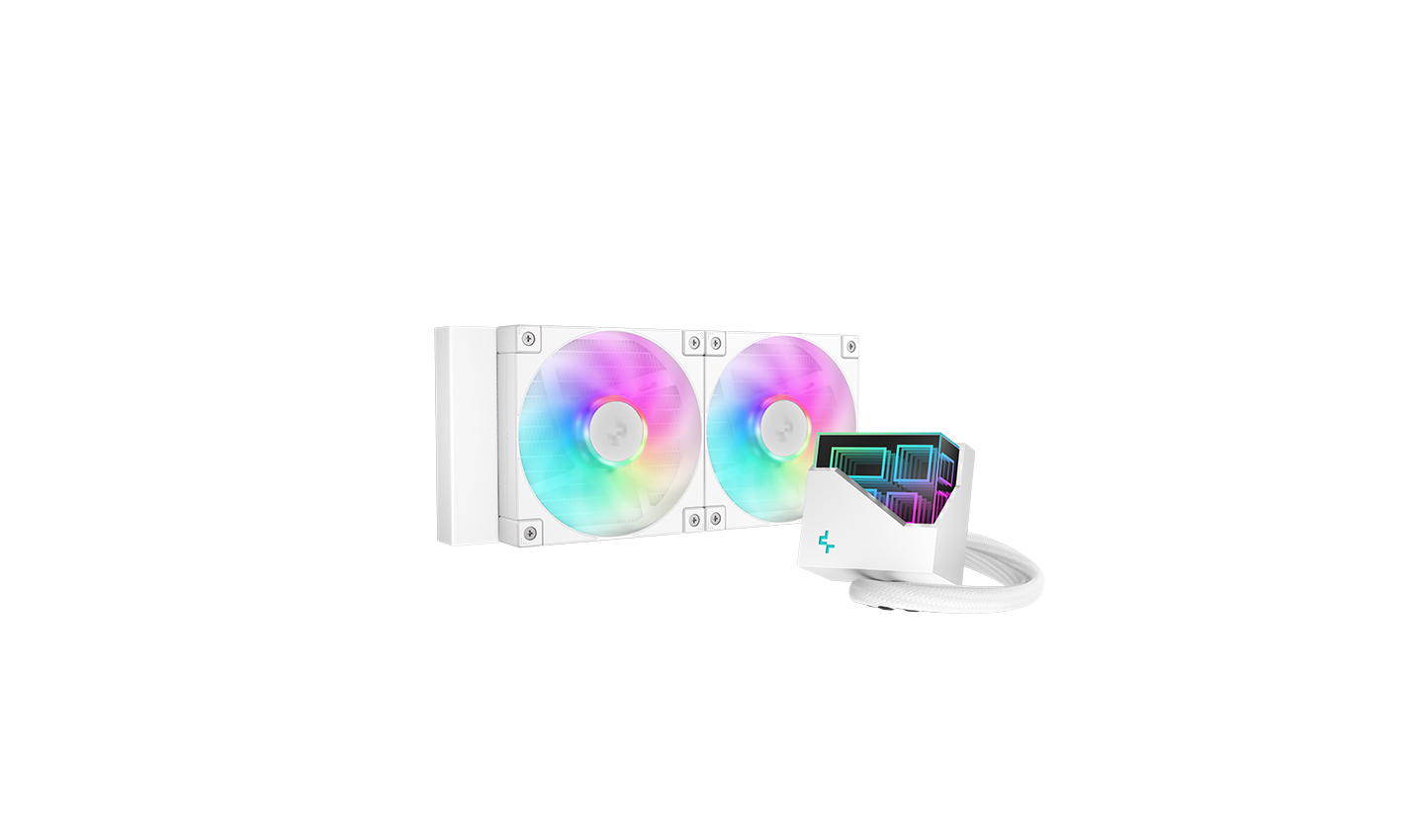 Deepcool - Liquid CPU cooler - LT240 WH ARGB - Intel, AMD