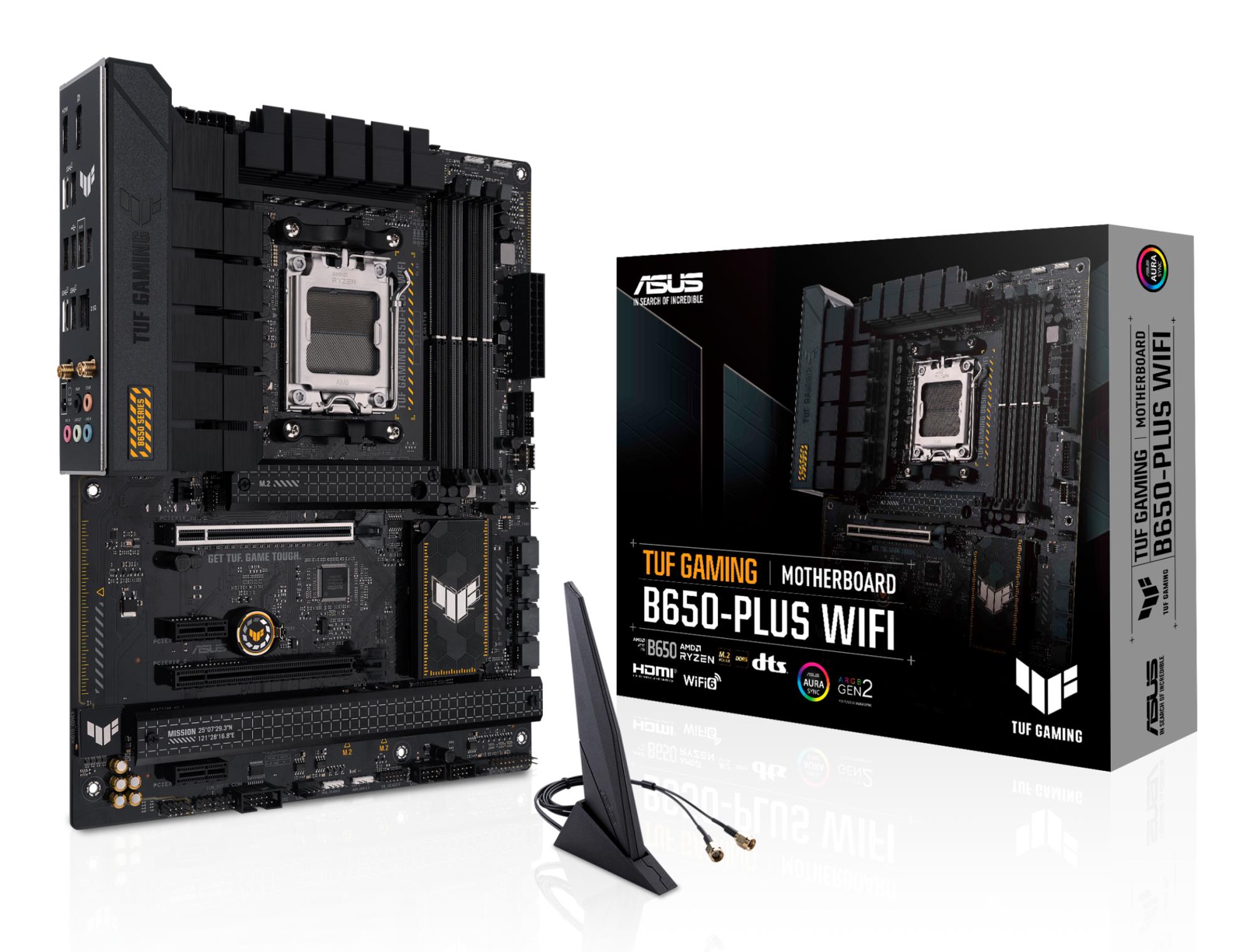 Mainboard|ASUS|AMD B650|SAM5|ATX|Memory DDR5|Memory slots 4|2xPCI-Express 4.0 1x|2xPCI-Express 4.0 16x|3xM.2|1xHDMI|1xDisplayPort|4xUSB 2.0|2xUSB 3.2|2xUSB-C|1xRJ45|5xAudio port|TUFGAMINGB650-PLUSWIFI