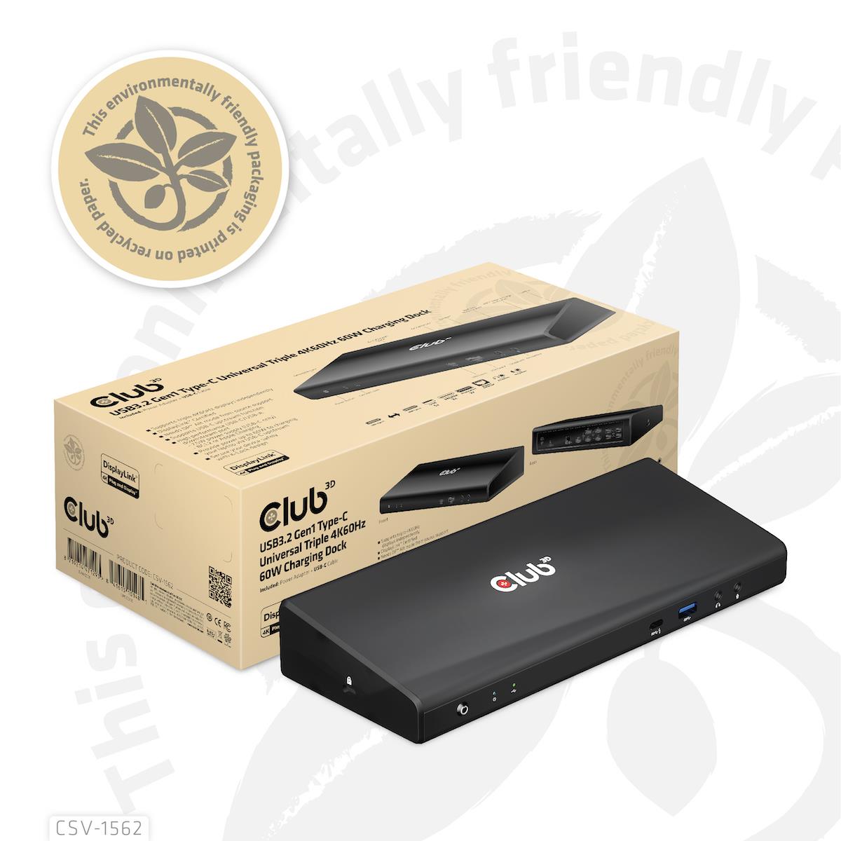 NB ACC DOCKING STATION/USB-C 60W CSV-1562 CLUB3D