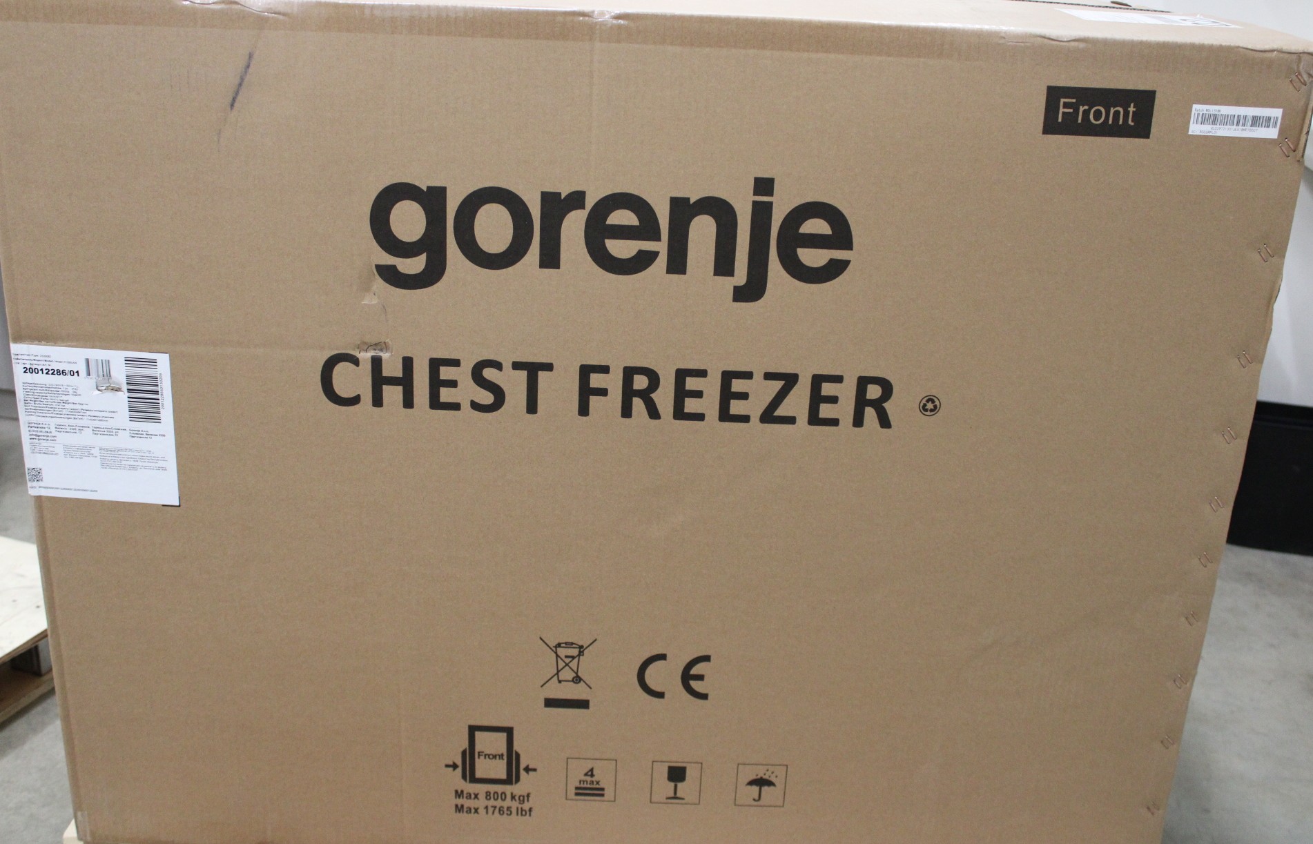 SALE OUT. Gorenje - Freezer - FH30EAW - Energy efficiency class E - Chest - Free standing - Height 84.7 cm - Total net capacity 297 L - Display - White - DAMAGED PACKAGING, DENT ON SIDE, DAMAGED FRONT