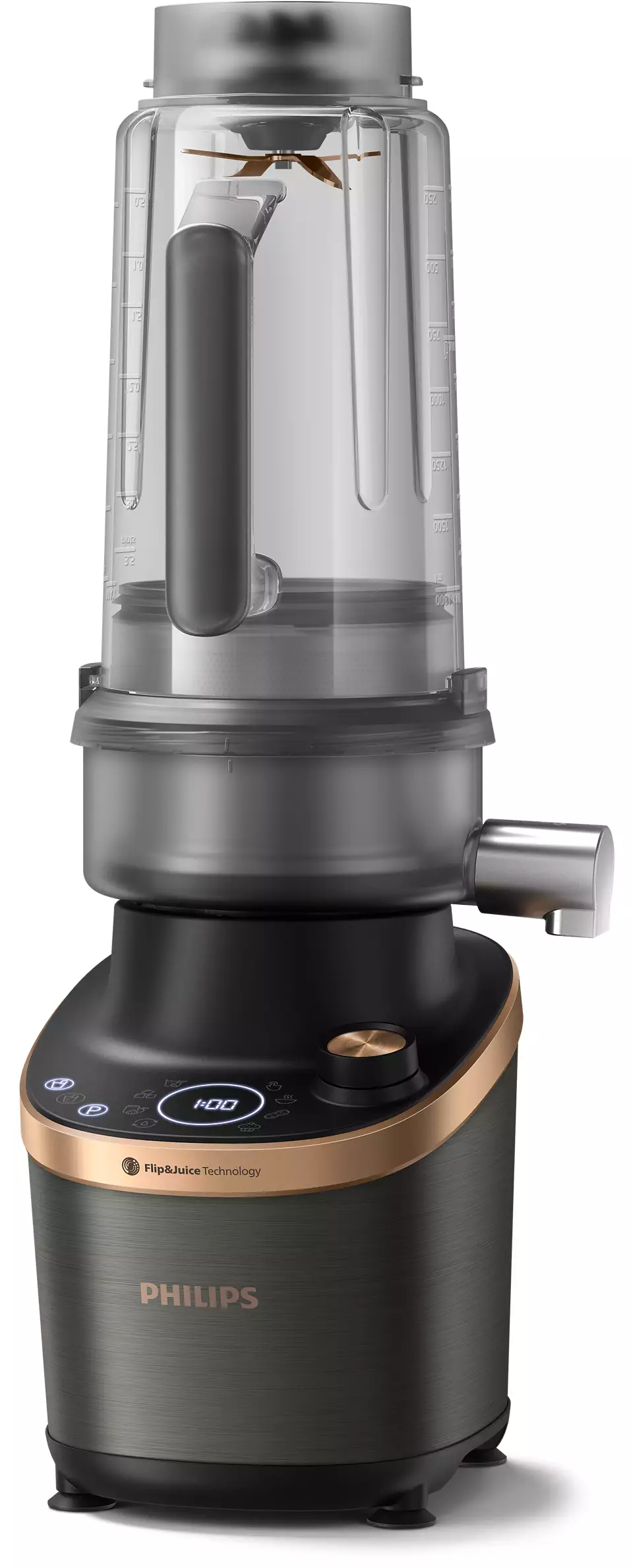 Philips - High Speed Blender with Juicing Function - HR3770/00 Flip&Juice - Tabletop - 1500 W - Jar material Tritan - Jar capacity 2 L - Ice crushing - Black