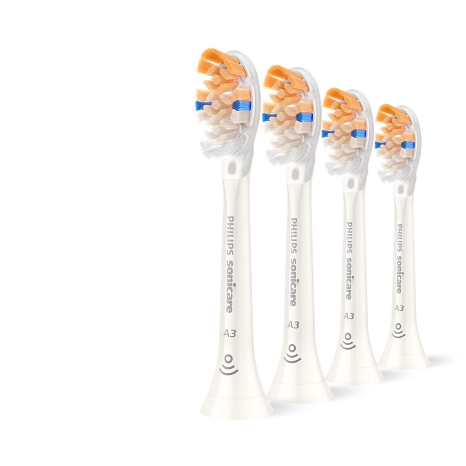 Philips - Replacement brush heads - HX9094/87 Sonicare Premium All-in-One - Heads - For adults - Number of brush heads included 4 - White