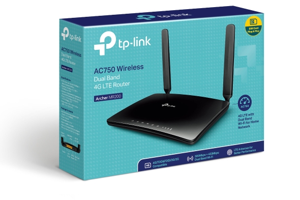 4G LTE Router - Archer MR200 - 802.11ac - 300+433 Mbit/s - 10/100 Mbit/s - Ethernet LAN (RJ-45) ports 3 - Mesh Support No - MU-MiMO No - 4G - Antenna type 2xDetachable antennas