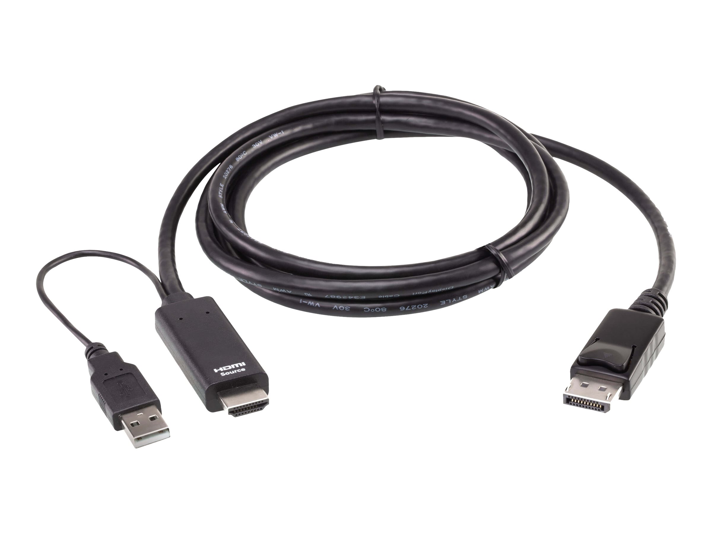 Aten 2L-7D02HDP True 4K 1.8M HDMI to DisplayPort Cable - Aten - True 4K 1.8M HDMI to DisplayPort Cable - 2L-7D02HDP