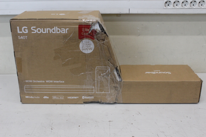 SALE OUT. LG Soundbar S40T  for TV 2.1 ch. with Bluetooth - LG Soundbar 2.1 Channel Sound System - S40T - 27 " - IPS - FHD - 16:9 - 60 Hz - 14 ms - 1920 x 1080 - 250 cd/m² - HDMI ports quantity 2 - Black - Warranty 24 month(s) - DAMAGED PACKAGING - Blueto