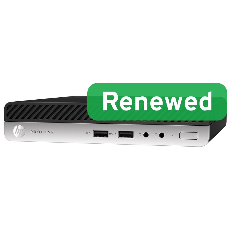 HP Renewed Grade A - ProDesk 400 G4 - Intel Core i3 - i3-8100T - 8 GB - SSD - 256 GB - Intel UHD Graphics 630 - Windows 11 Pro