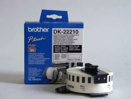 Brother - DK-22210 Continuous Length Paper Label - White - DK - 29mm - 30.5 m
