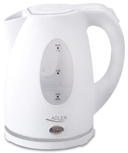 Adler - Kettle - AD 1207 - Standard - 2000 W - 1.5 L - Plastic - 360° rotational base - White