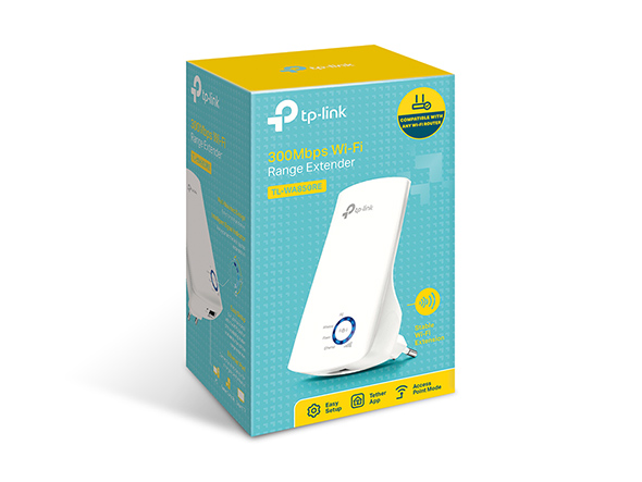 TP-LINK - Extender - TL-WA850RE - 802.11n - 2.4GHz - 300 Mbit/s - 10/100 Mbit/s - Ethernet LAN (RJ-45) ports 1 - MU-MiMO No - no PoE - Antenna type 2xInternal