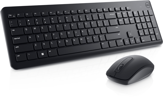 Dell - Keyboard and Mouse - KM3322W - Keyboard and Mouse Set - Wireless - Batteries included - Wireless connection - EE - Black