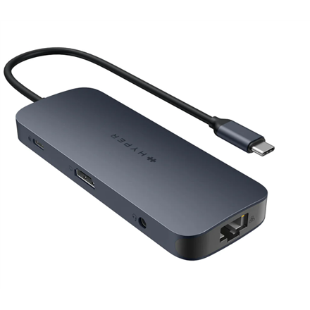 Hyper - HyperDrive EcoSmart Gen.2 Universal USB-C 10-in-1 Hub with 140 W PD3.1 Power Pass-thru - Ethernet LAN (RJ-45) ports 1 - HDMI ports quantity 1