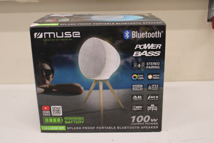 SALE OUT. Muse ML-655 BT Portable Bluetooth Speaker - Muse - Portable Bluetooth Speaker - ML-655 BT - Bluetooth - Wireless connection - Portable - DAMAGED PACKAGING, DEMO