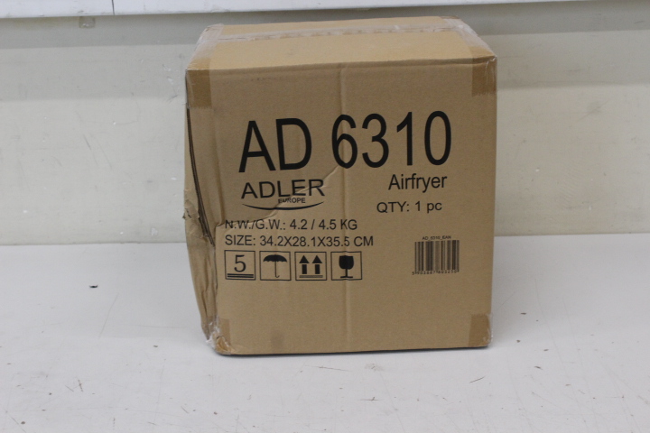 SALE OUT. Adler AD 6310 Airfryer, Capacity 3L, Black - SALE OUT. Adler - Airfryer - AD 6310 - Power 2200 W - Capacity 3 L - High-volume hot-air circulation technology - Black - DAMAGED PACKAGING, SCRATCHES ON TOP