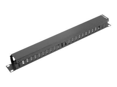 Lanberg 19" cable management panel type A 1U - AK-1201-B - Black