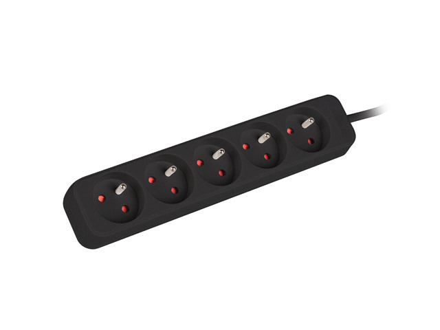 Lanberg - Power strip outlets for UPS system, 1m - PS0-05E-0100-IEC-BK - Sockets quantity 5