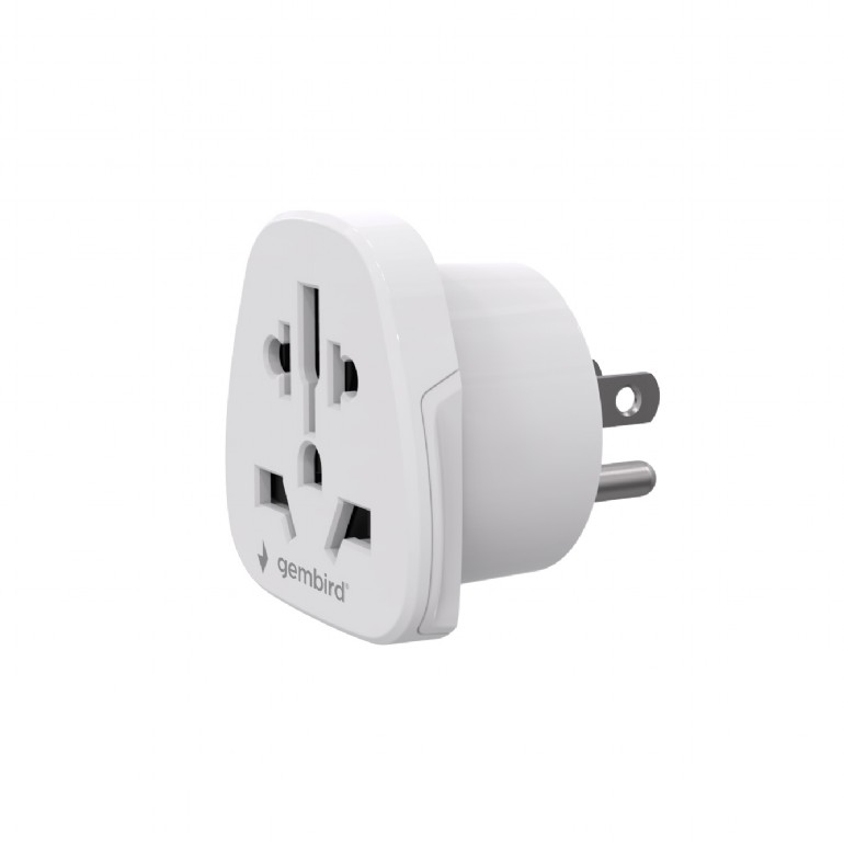 Gembird World to US power adapter plug, 10 A - A-AC-USMINTF - Travel adapter