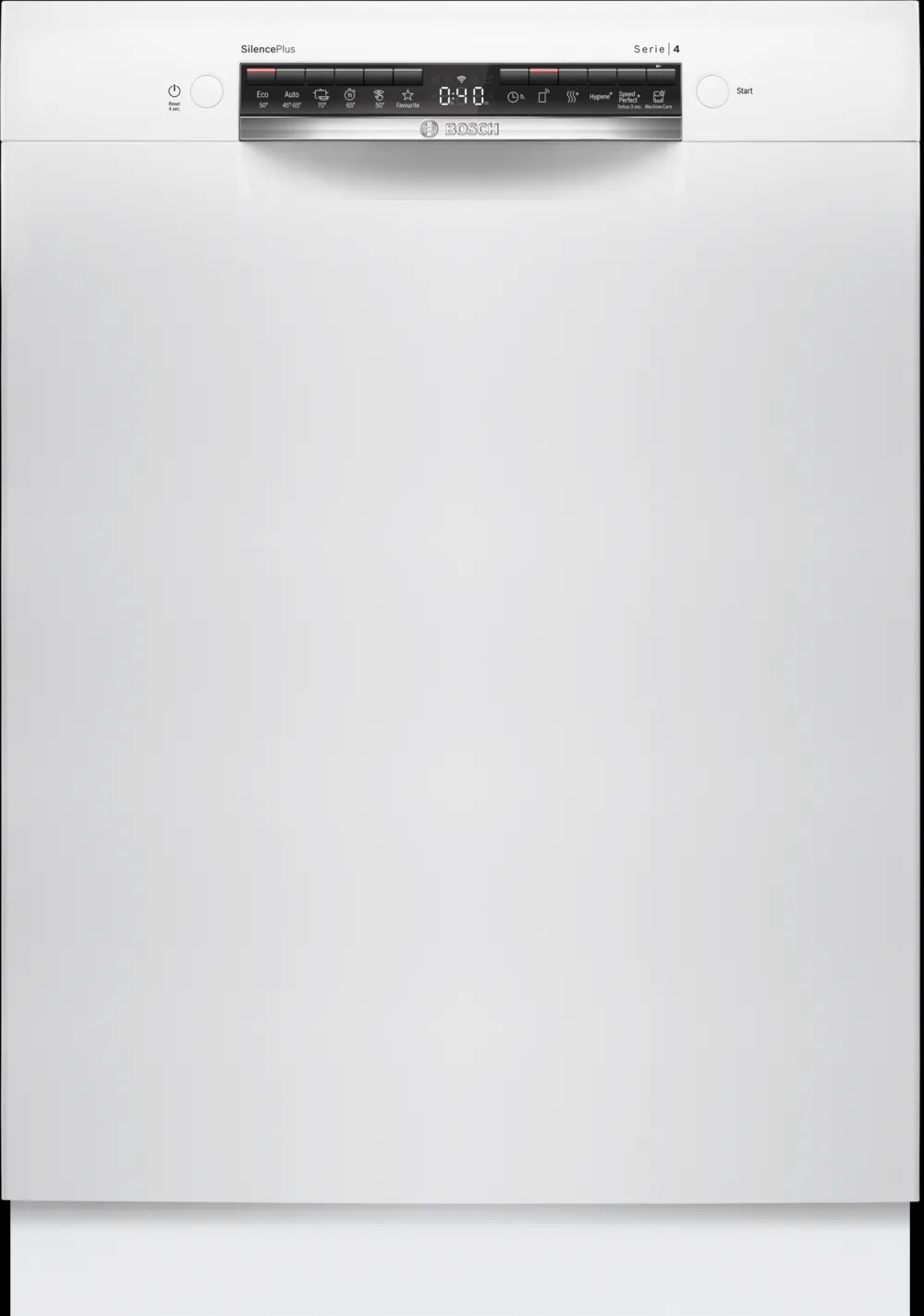 Bosch Dishwasher - SMU4HMW02S - Built-in - Width 60 cm - Number of place settings 14 - Number of programs 6 - Energy efficiency class D - Display - AquaStop function - White