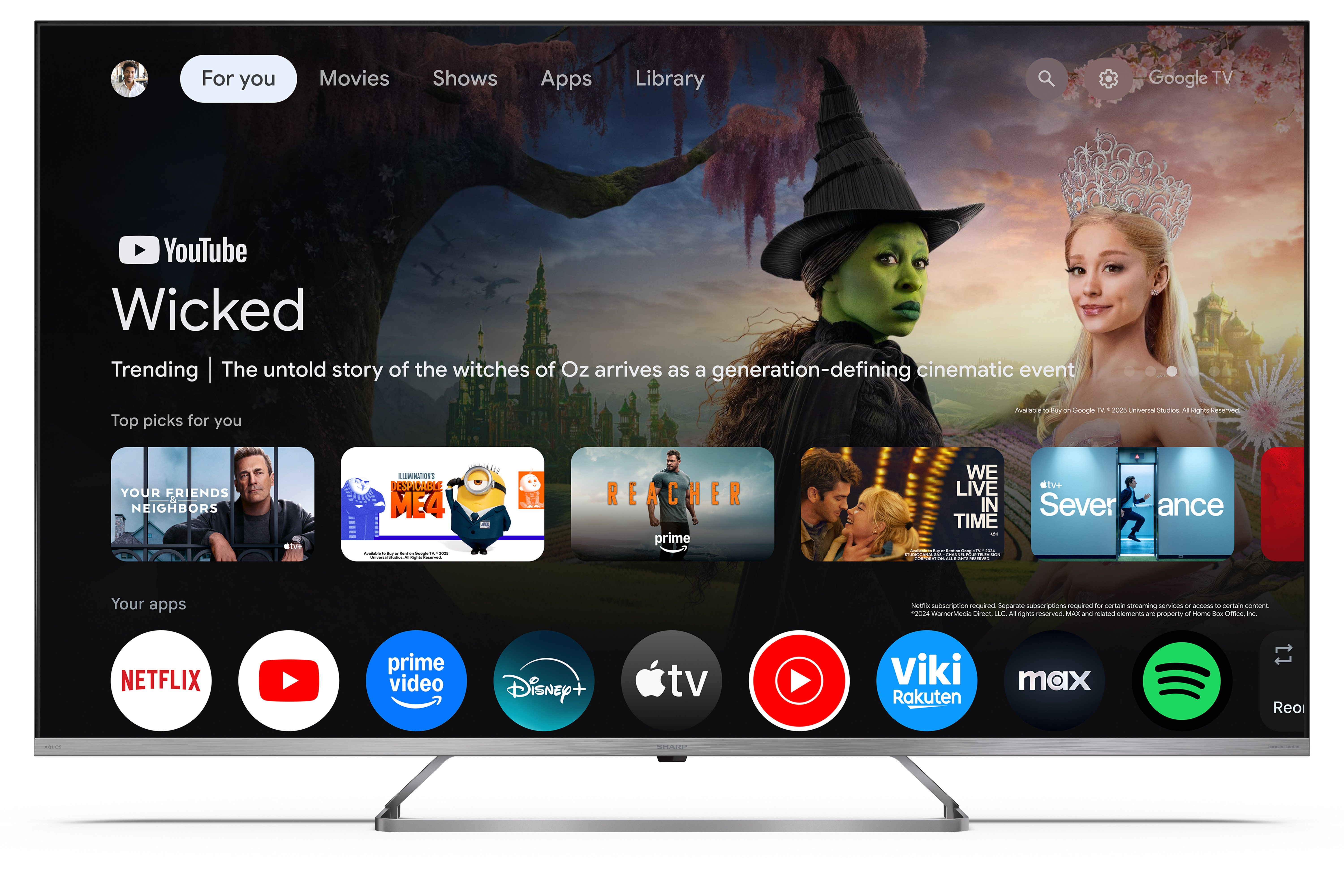 Sharp 4K Ultra HD QLED MiniLED TV - 55JP7265E - 55 - Google TV - UHD