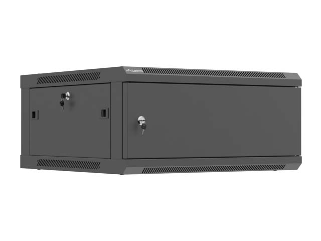 Lanberg Wall mounted installation cabinet 19" 4U 600X600 - WF01-6604-00B - Black