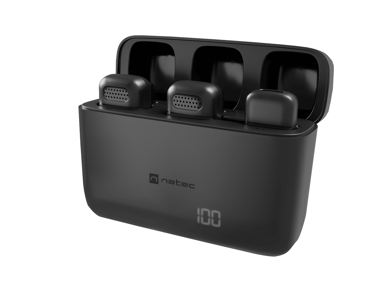 Natec - Hopper Lavier Mobile Microphone USB-C, 2 pcs - Black - Noise reduction