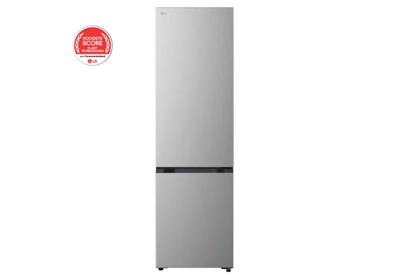LG Refrigerator - GBBSJ1CCPY - Energy efficiency class C - Free standing - Combi - Height 186 cm - Fridge net capacity 220 L - Freezer net capacity 113 L - Display - 34 dB - Prime Silver