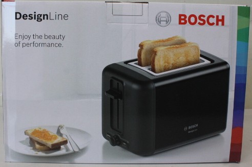SALE OUT. - Bosch DesignLine Toaster - TAT3P423 - Power 970 W - Number of slots 2 - Housing material Stainless steel - Black - DAMAGED PACKAGING AND ITEM BODY
