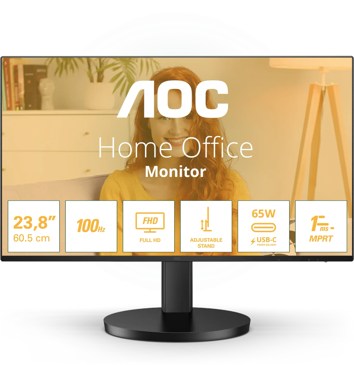 AOC 24B3CF2 - 23.8 " - IPS - FHD - 16:9 - 120 Hz - 4 ms - 1920 x 1080 pixels - 300 cd/m² - HDMI ports quantity 1 - Black