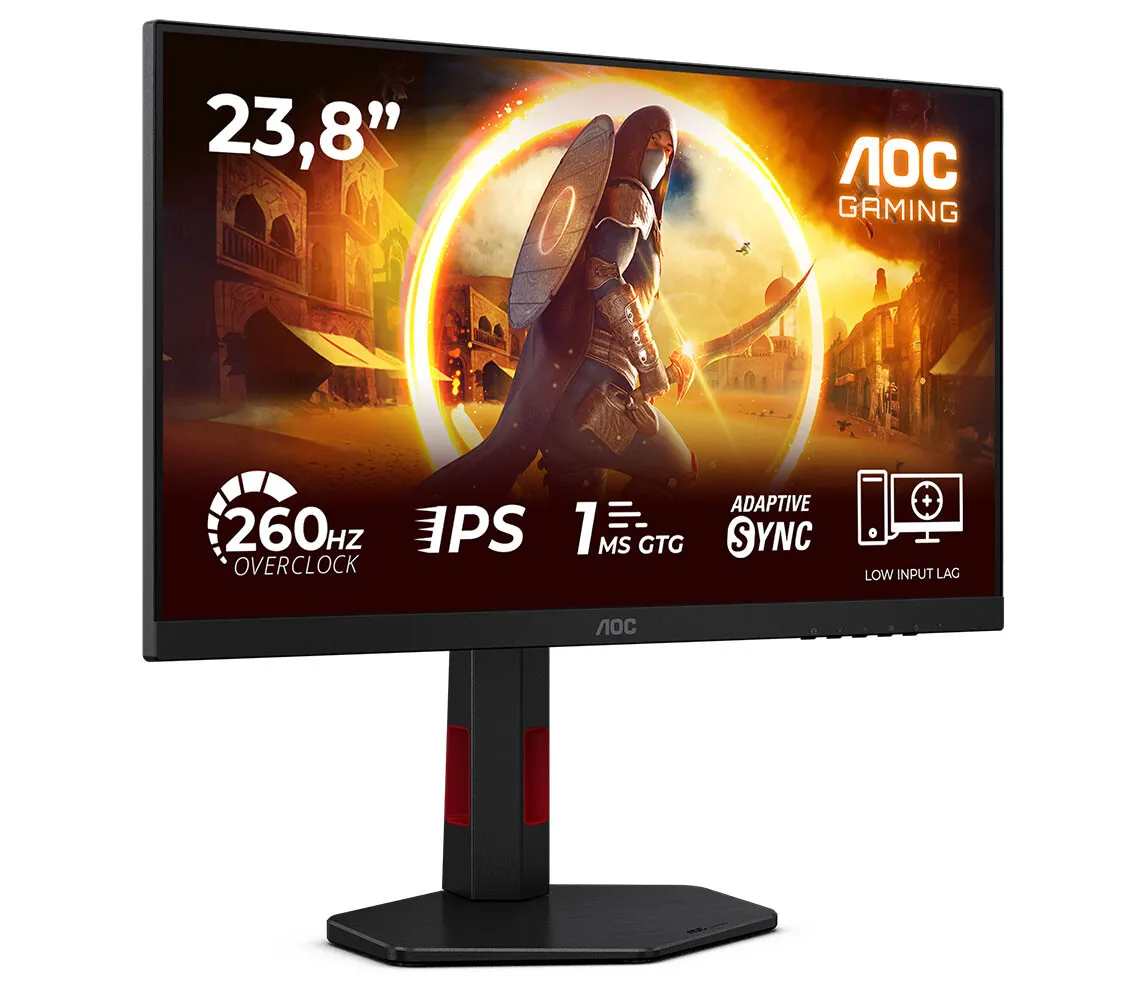 AOC 24G4ZRE - 24 " - Fast IPS - FHD - 16:9 - 240 Hz - 1 ms - 1920 x 1080 pixels - 300 cd/m² - HDMI ports quantity 2 - Black