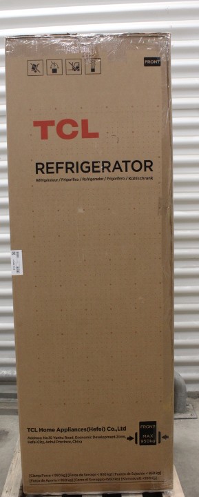 SALE OUT. TCL Refrigerator - RP340BSD1 - Energy efficiency class D - Free standing - Combi - Height 185 cm - No Frost system - Fridge net capacity 223 L - Freezer net capacity 117 L - Display - 35 dB - Grey - DAMAGED PACKAGING, DENT ON DOOR AND TOP