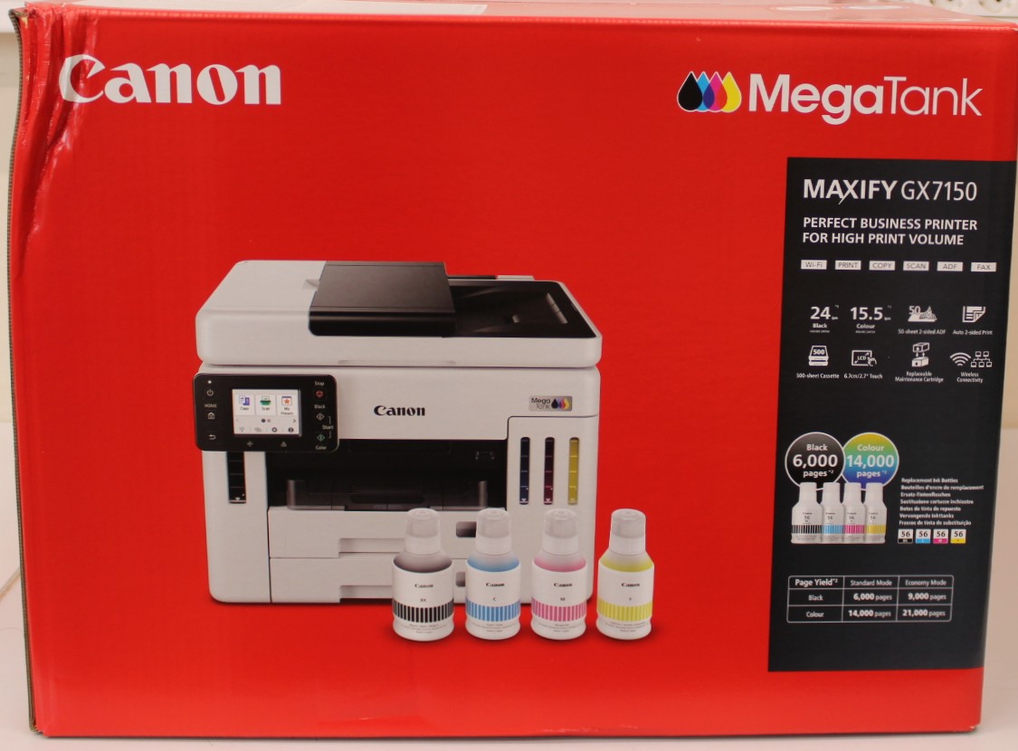 SALE OUT. Canon IJ MFP MAXIFY GX7150 EUR - Canon MAXIFY GX7150 - Multifunction printer - Ink-jet - Colour - A4 - Wi-Fi - White - DAMAGED PACKAGING