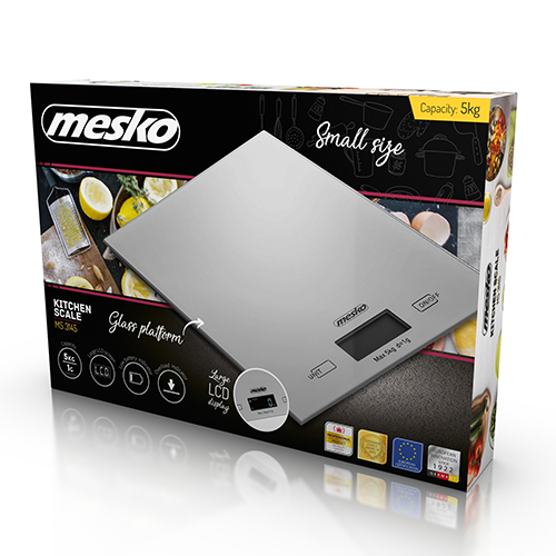 Mesko - Kitchen Scales - MS 3145 - Maximum weight (capacity) 5 kg - Graduation 1 g - Display type LCD - Silver