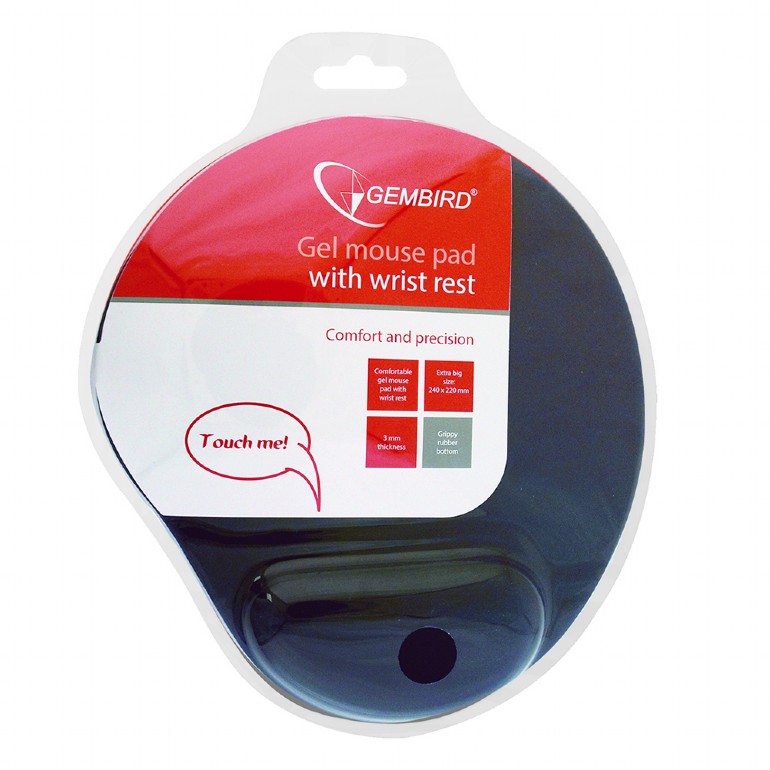 Gembird - MP-GEL-B Gel mouse pad with wrist support, blue - Gel mouse pad - Blue