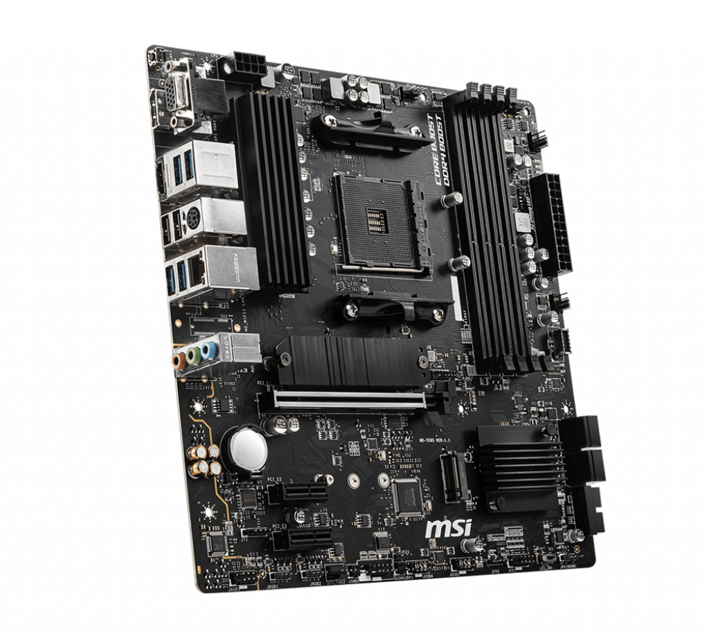 MSI - B550M PRO-VDH - Processor family AMD - Processor socket AM4 - DDR4 - Memory slots 4 - Number of SATA connectors 4 - Chipset AMD B - Micro ATX