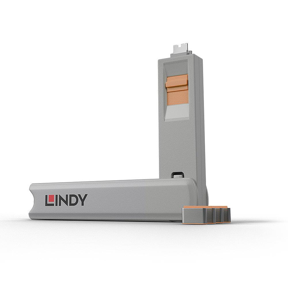 USB PORT TYPE-C BLOCKER 4PACK/ORANGE 40428 LINDY