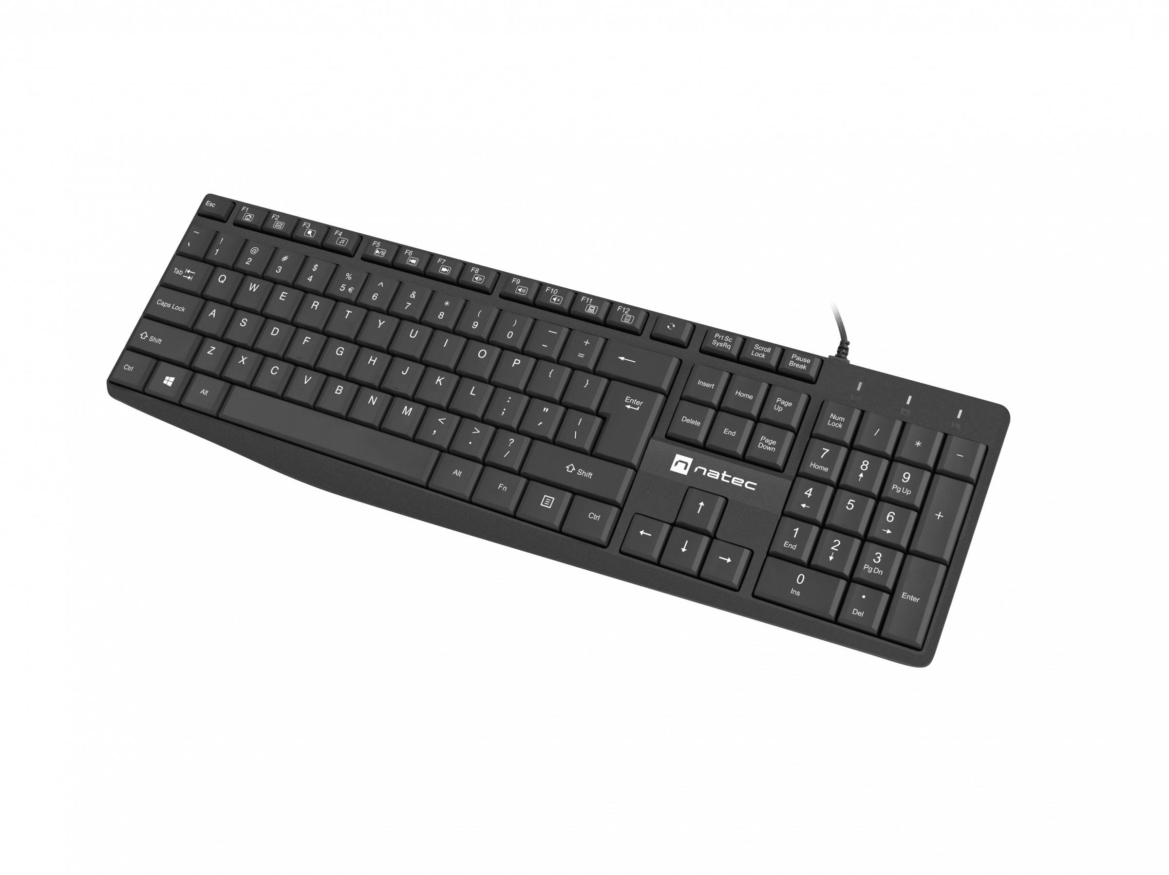 Natec - Keyboard - Nautilus NKL-1950 - Keyboard - Wired - US - Black