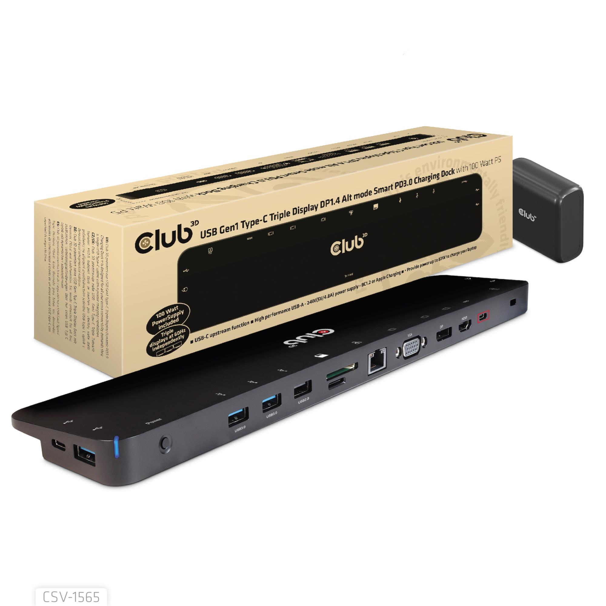 NB ACC DOCKING STATION/USB-C 100W CSV-1565 CLUB3D