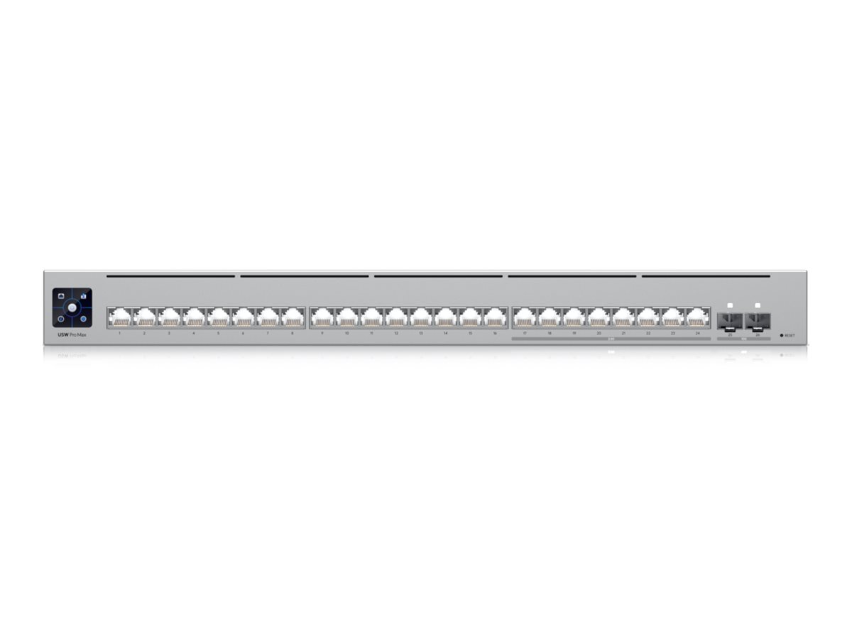 Ubiquiti Etherlighting Switch with 2.5 GbE - USW-Pro-Max-24 - Managed L3 - Rackmountable - Gigabit Ethernet (copper) ports quantity 24