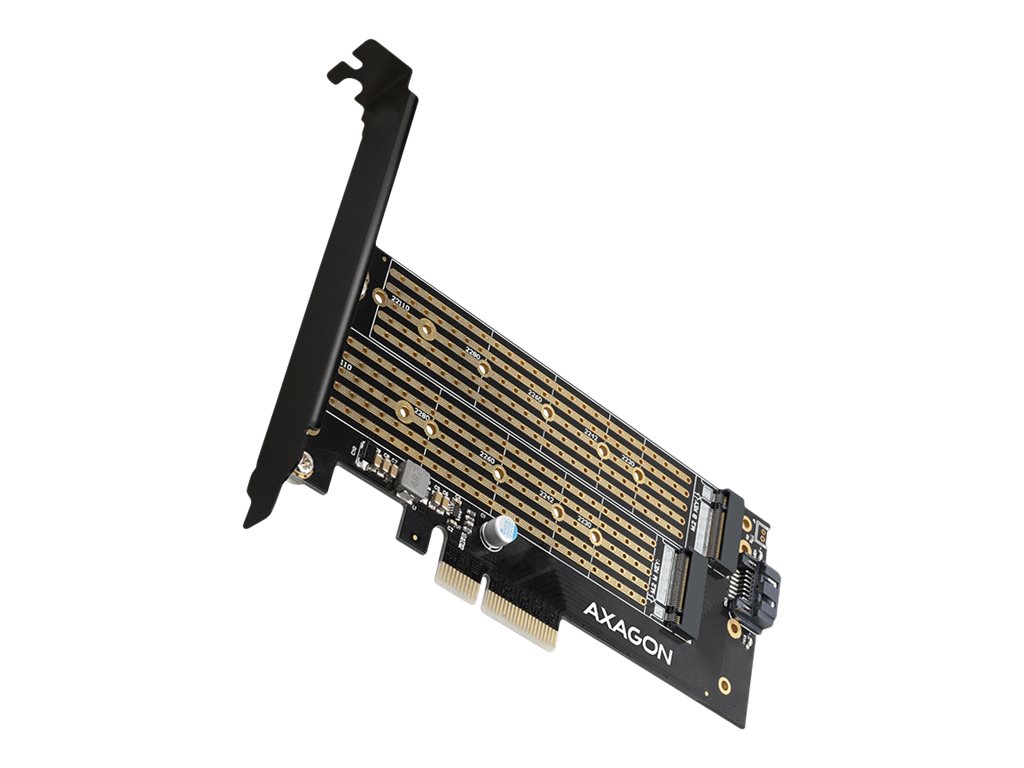 AXAGON PCI-Express x4 adapter to connect up to two M.2 disks to a computer - PCEM2-D