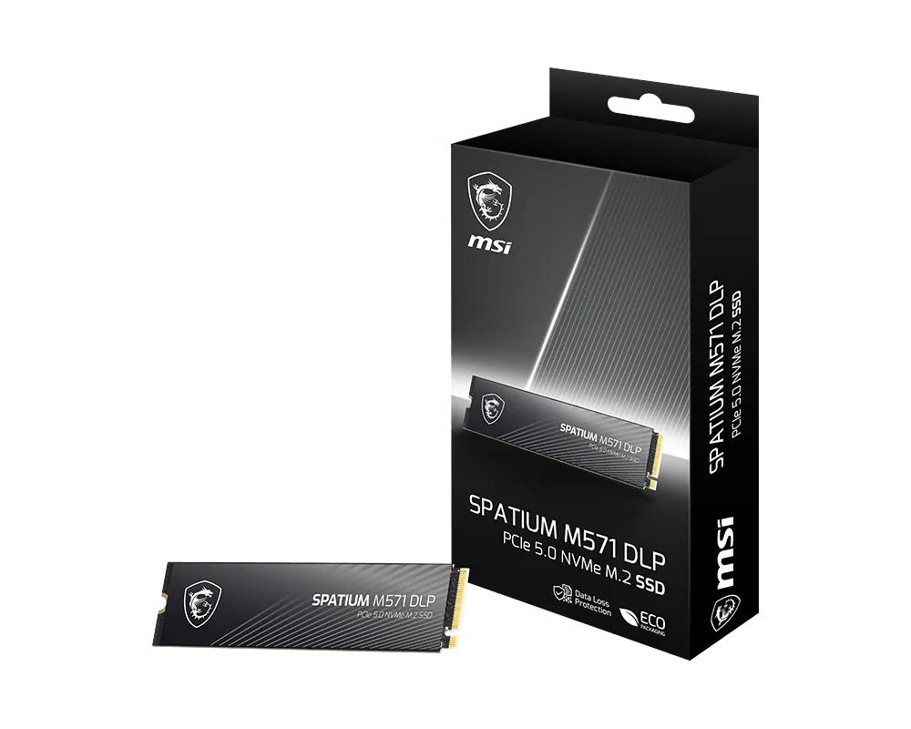 SSD|MSI|1400xTBW rating|MTBF 1500000 h|Read speed 14500 MB/s|Write speed 11000 MB/s|NVMe Yes|PCI Express 5.0|M.2|2000 GB|SPATIUM M571 DLP PCIe 5.0 NVMe M.2|S78-440Q1K0-P83