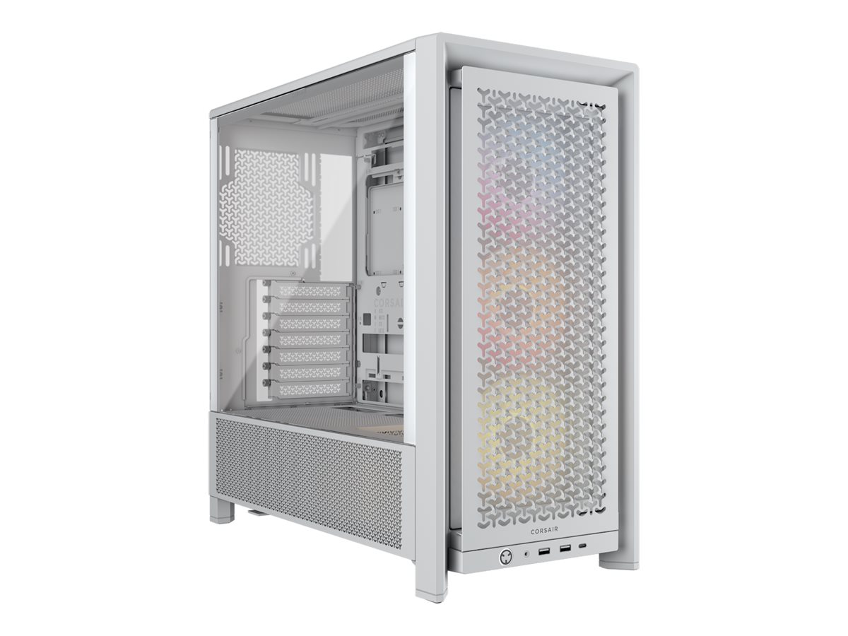 Corsair PC Case - Frame 4000D RS ARGB Modular - White - Mid-Tower