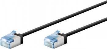 GOOBAY ULTRA-FLEX CAT6A VERKKOKAAPELI, 1M, U/FT, LSZH, SLIM,  EXTRA-SHORT PLUGS, BLACK