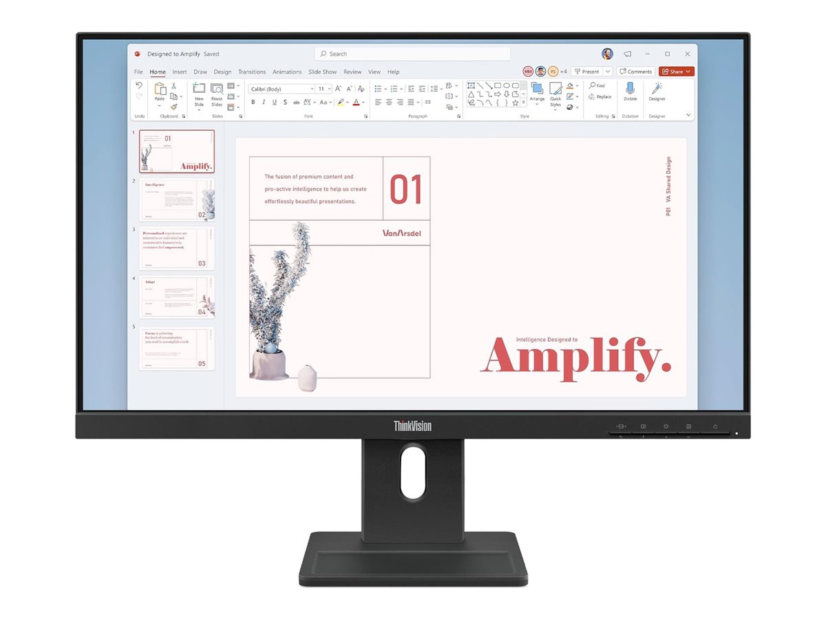 Lenovo - ThinkVision E24-40 - 23.8 " - IPS - 16:9 - 100 Hz - 4 ms - 1920 x 1080 pixels - 250 cd/m² - HDMI ports quantity 1 - Raven Black - Warranty 36 month(s)