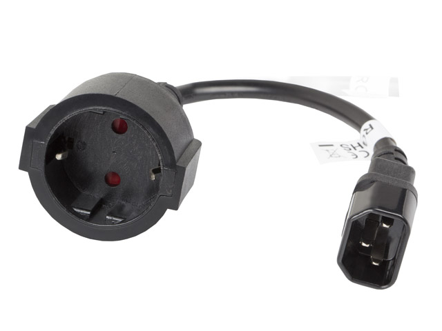 Lanberg - IEC 320 C14 to Schuko Adapter Cable for UPS - CA-C14E-10CC-0018-BK