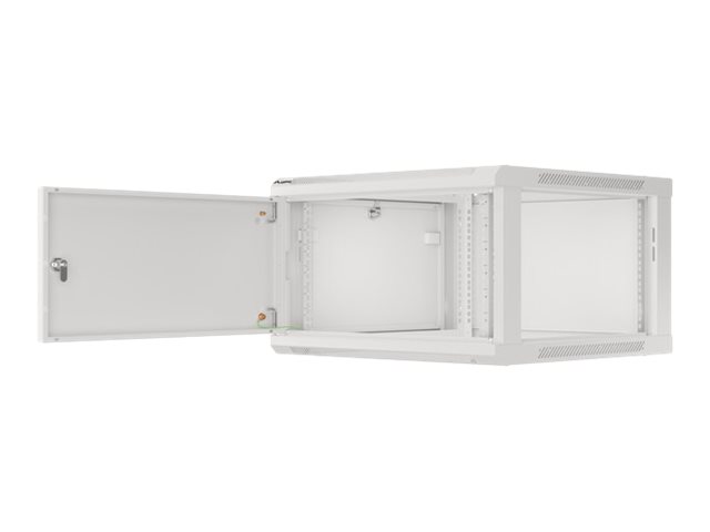 Lanberg - Rack cabinet 19" wall-mount 6U/600x600 for self-assembly with metal door (flat pack) - WF01-6606-00S - Grey