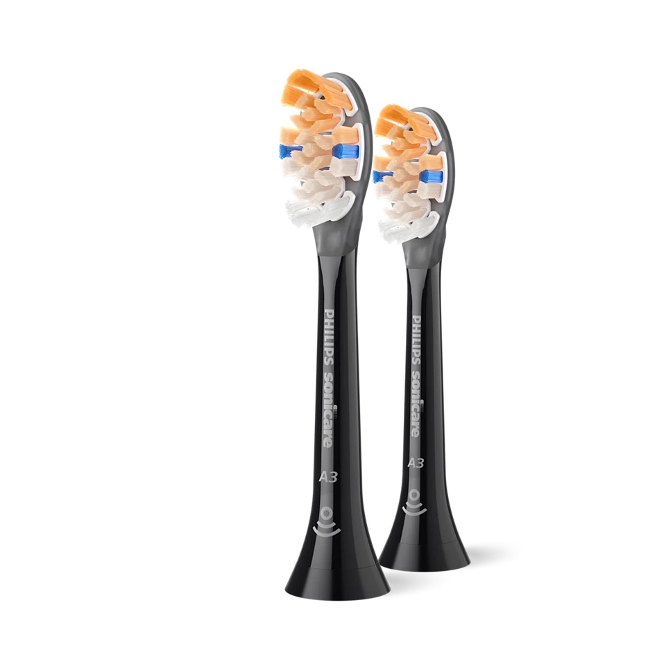 Philips - Replacement brush heads - HX9092/88 Sonicare Premium All-in-One - Heads - For adults - Number of brush heads included 2 - Black