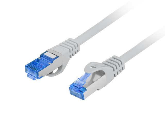 Lanberg - Patchcord Cat.6A S/FTP LSZH CCA Fluke Passed - PCF6A-10CC-0050-S - 0.5 m - Grey
